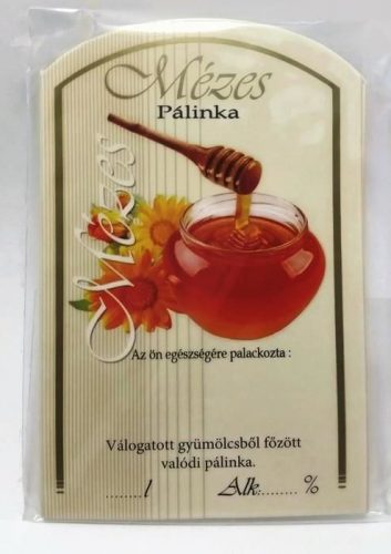 Pálinkásüveg cimke mézes pálinka 10db/cs