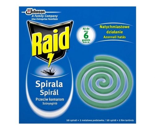 Raid Szúnyogírtó spirál kültéri 10db